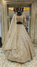 Load image into Gallery viewer, Golden Silk Lehenga with Sequins, Zari, Mirror and Beads Work
