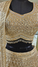 Load image into Gallery viewer, Golden Silk Lehenga with Sequins, Zari, Mirror and Beads Work
