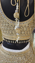 Load image into Gallery viewer, Golden Silk Lehenga with Sequins, Zari, Mirror and Beads Work
