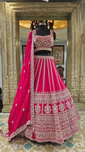 Load image into Gallery viewer, Red Georgette Lehenga With Zari and Sequins Work
