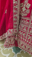 Load image into Gallery viewer, Red Georgette Lehenga With Zari and Sequins Work
