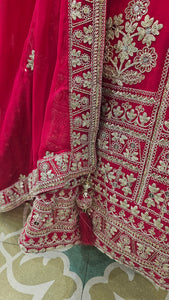 Red Georgette Lehenga With Zari and Sequins Work