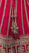 Load image into Gallery viewer, Red Georgette Lehenga With Zari and Sequins Work
