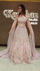 Net Lehenga With Pearl Work and PatchWork