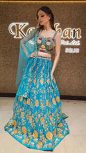 Load image into Gallery viewer, Blue Floral Lehenga Choli with Embroidery
