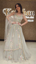 Load image into Gallery viewer, Net Grey Lehenga Choli with Embroidery
