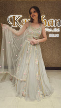 Load image into Gallery viewer, Net Grey Lehenga Choli with Embroidery
