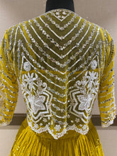 Load image into Gallery viewer, Yellow Georgette Lehenga with Sequins, Mirror and Thread Work
