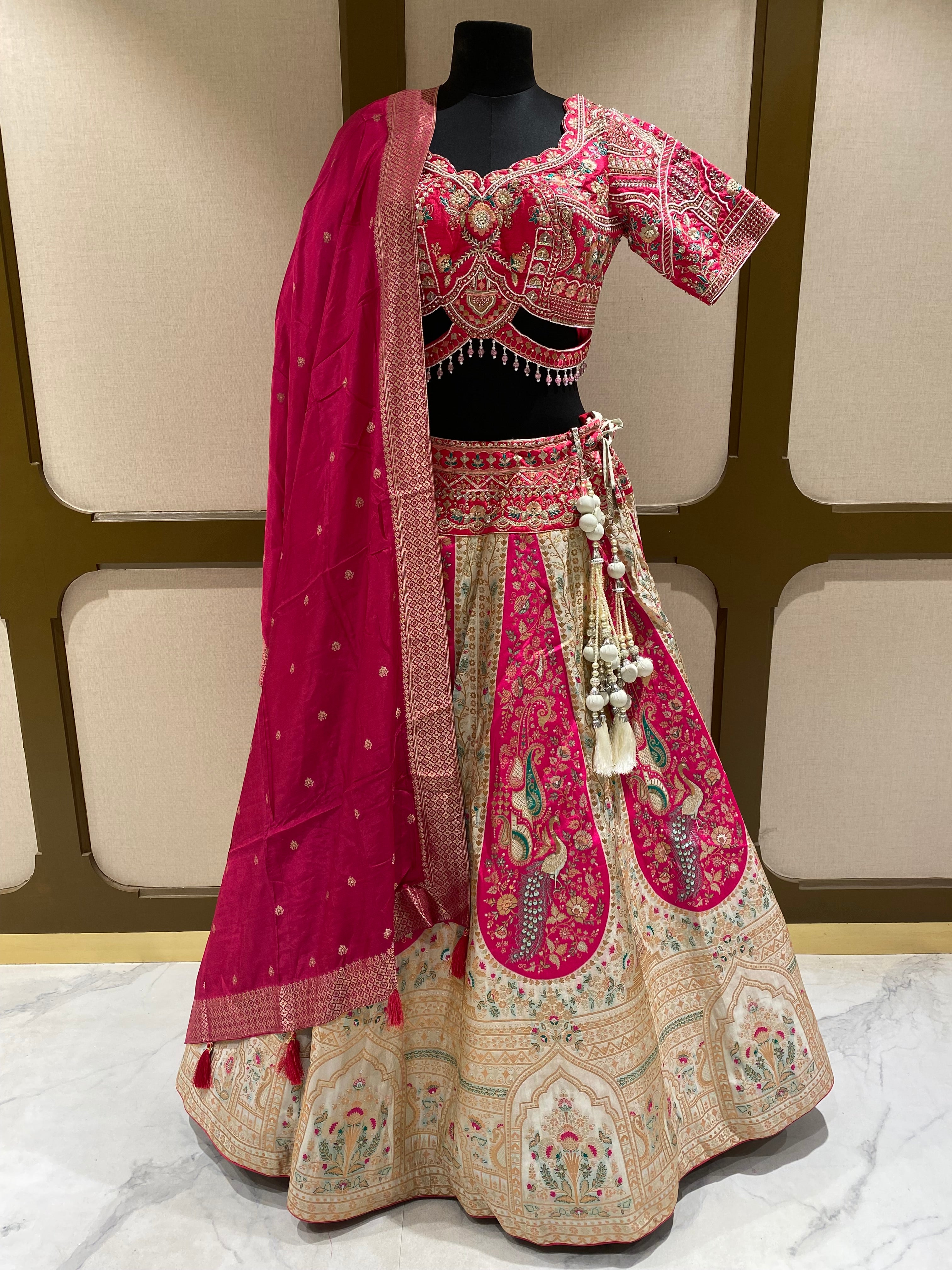 Rani Raw Silk Lehenga with Zarkan, Pules and Zari