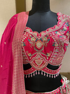 Rani Raw Silk Lehenga with Zarkan, Pules and Zari