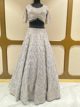 Load image into Gallery viewer, Mauve Net Lehenga with Sequins, Mirror and Swarovski Work 
