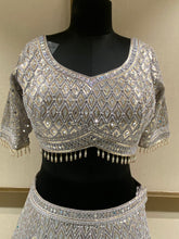 Load image into Gallery viewer, Mauve Net Lehenga with Sequins, Mirror and Swarovski Work 
