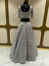 Load image into Gallery viewer, Mauve Net Lehenga with Sequins, Mirror and Swarovski Work 
