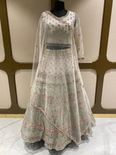 Load image into Gallery viewer, Off White Net Lehenga with Sequins and Zari Work
