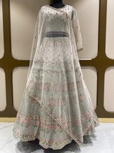 Load image into Gallery viewer, Off White Net Lehenga with Sequins and Zari Work
