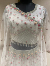 Load image into Gallery viewer, Off White Net Lehenga with Sequins and Zari Work
