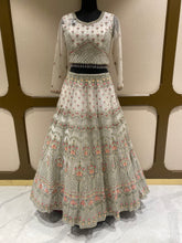 Load image into Gallery viewer, Off White Net Lehenga with Sequins and Zari Work
