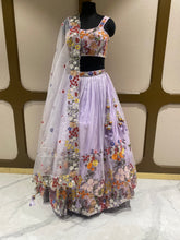 Load image into Gallery viewer, Lavender tissue Lehenga with Thread, pearl and Sequins
