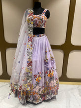 Load image into Gallery viewer, Lavender tissue Lehenga with Thread, pearl and Sequins
