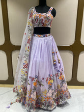 Load image into Gallery viewer, Lavender tissue Lehenga with Thread, pearl and Sequins
