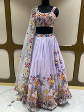 Load image into Gallery viewer, Lavender tissue Lehenga with Thread, pearl and Sequins
