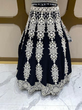 Load image into Gallery viewer, Black and White Georgette Lehenga With Thread and Sequins Work
