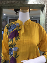 Load image into Gallery viewer, Mustard Chinon Co-ord With Multi Resham Work
