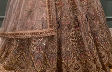 Load image into Gallery viewer, Mauve Net Lehenga with Zari, Mirror and Sequins
