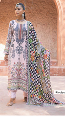 Pakistani Mul Muslin Unstitched Suit with Digital Print